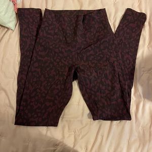 lululemon align full length maroon leopard leggings